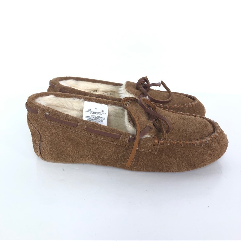 Crewcuts brown moccasin slippers K3